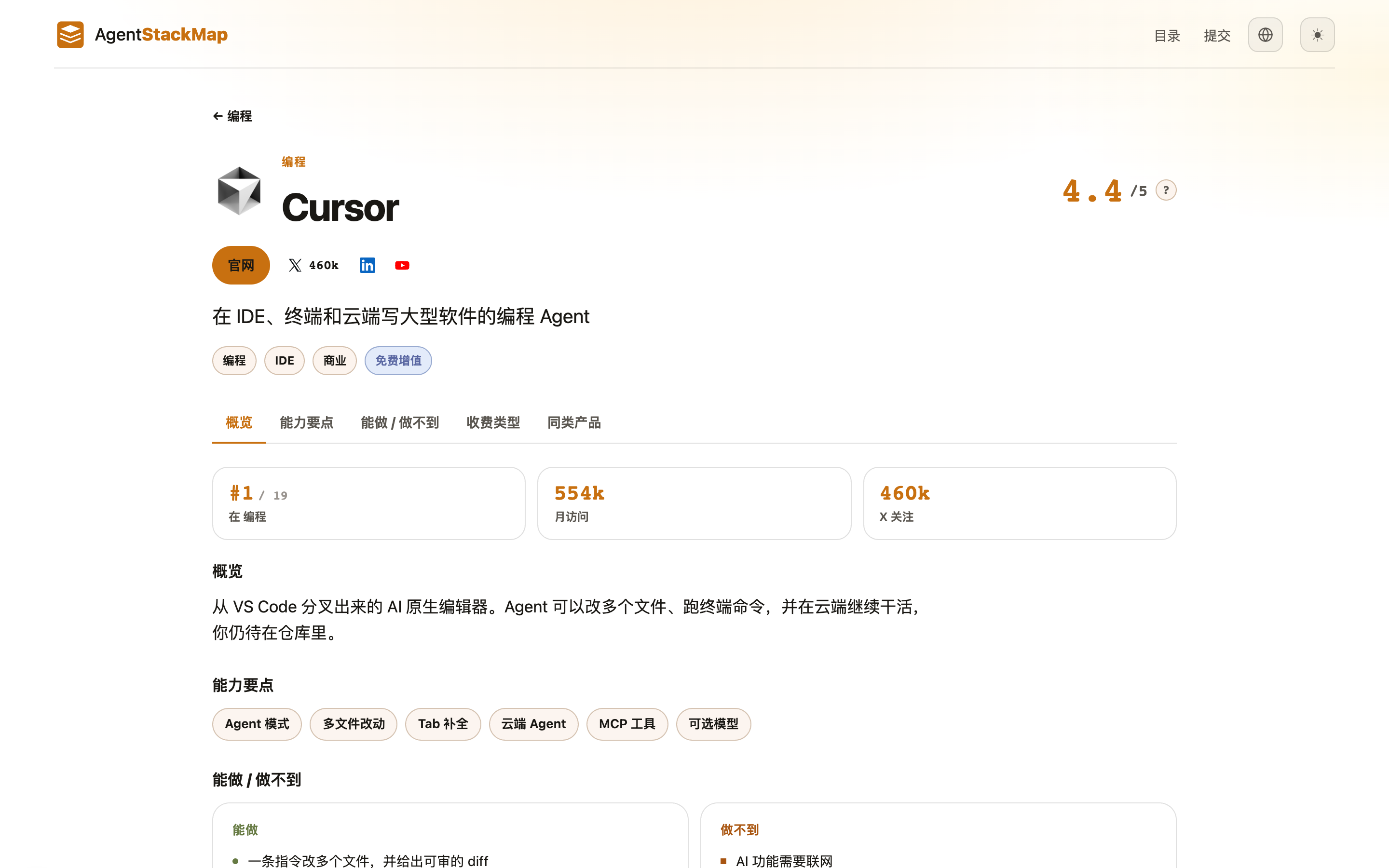 详情:Cursor 能做什么,做不到什么